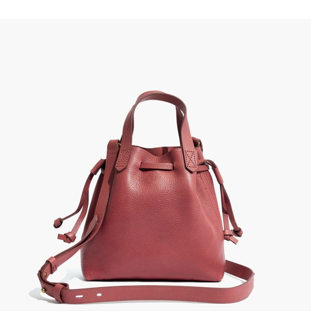 Madewell Small Drawstring Transport Leather Crossbody - Antique Rose 🌹 - Picture 2 of 16